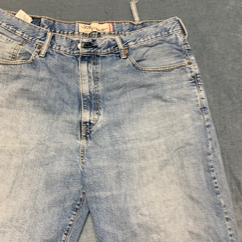 Levi's 569 Straight Denim Shorts Mens 38x12 Blue Cotton Loose Fit Medium Wash - Picture 15 of 16